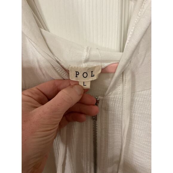 POL Oversized Beachy Lace Trime Full Zip Balloon Sleeve Hoodie, L - Picture 5 of 7